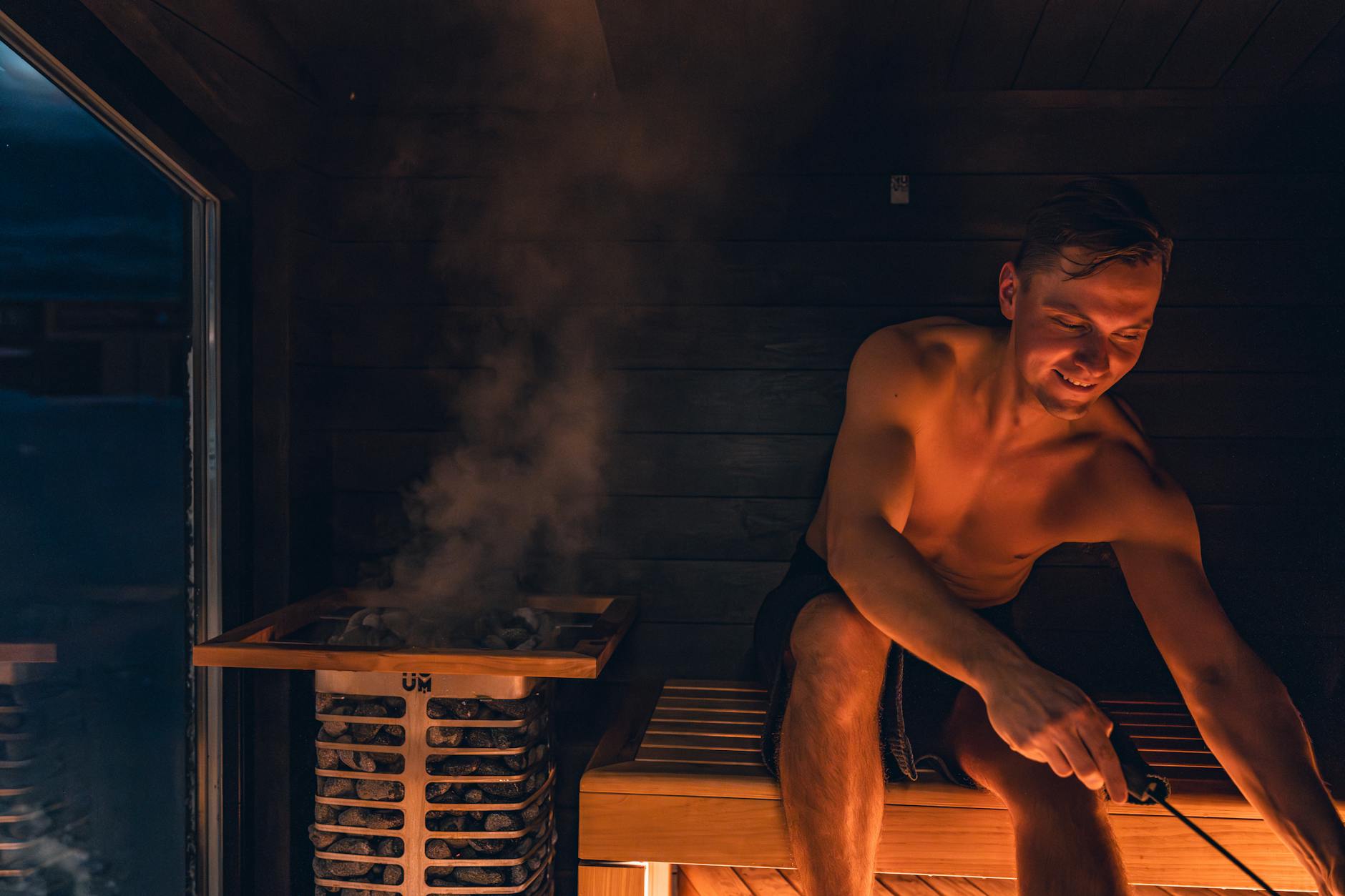 Private infrared sauna suite for detoxification and deep relaxation